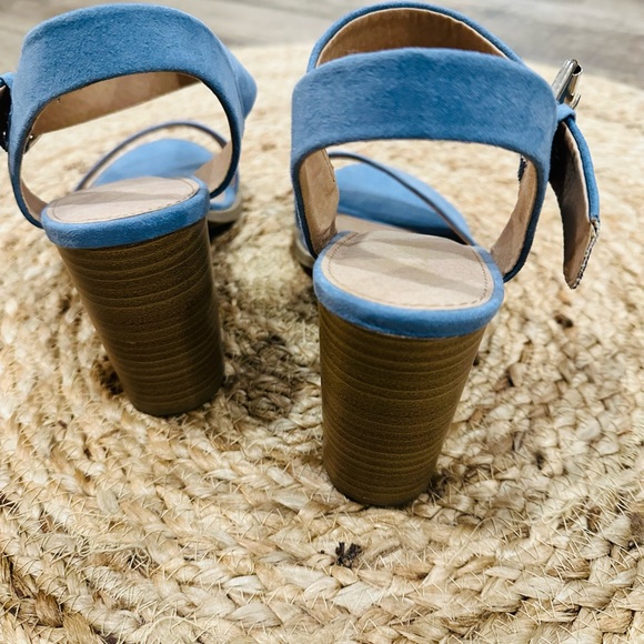 Brash Light Blue Chunk Heels - Picture 8 of 12